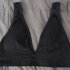 PINK Victoria's Secret Black Ribbed Bralette